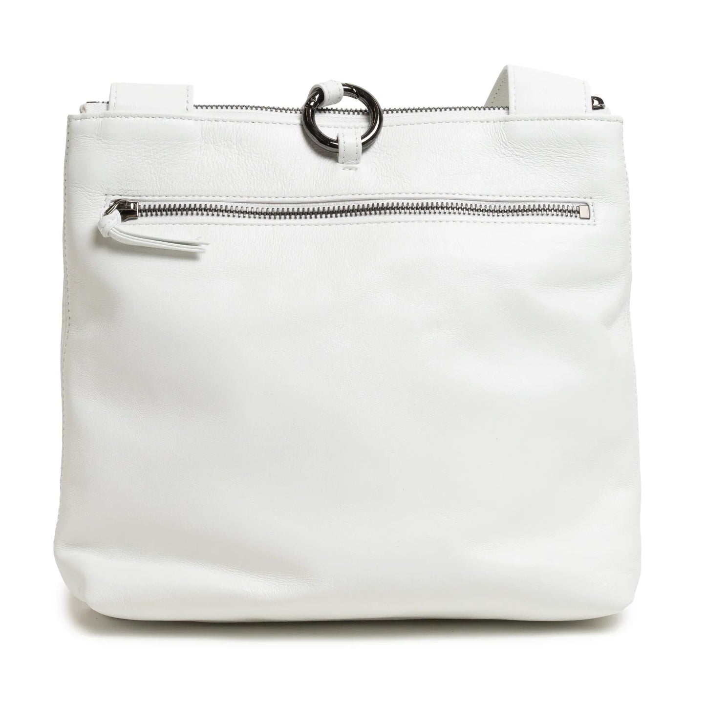 Women's Leather Crossbody Bag Intreccio Optical in White Nappa and Patent