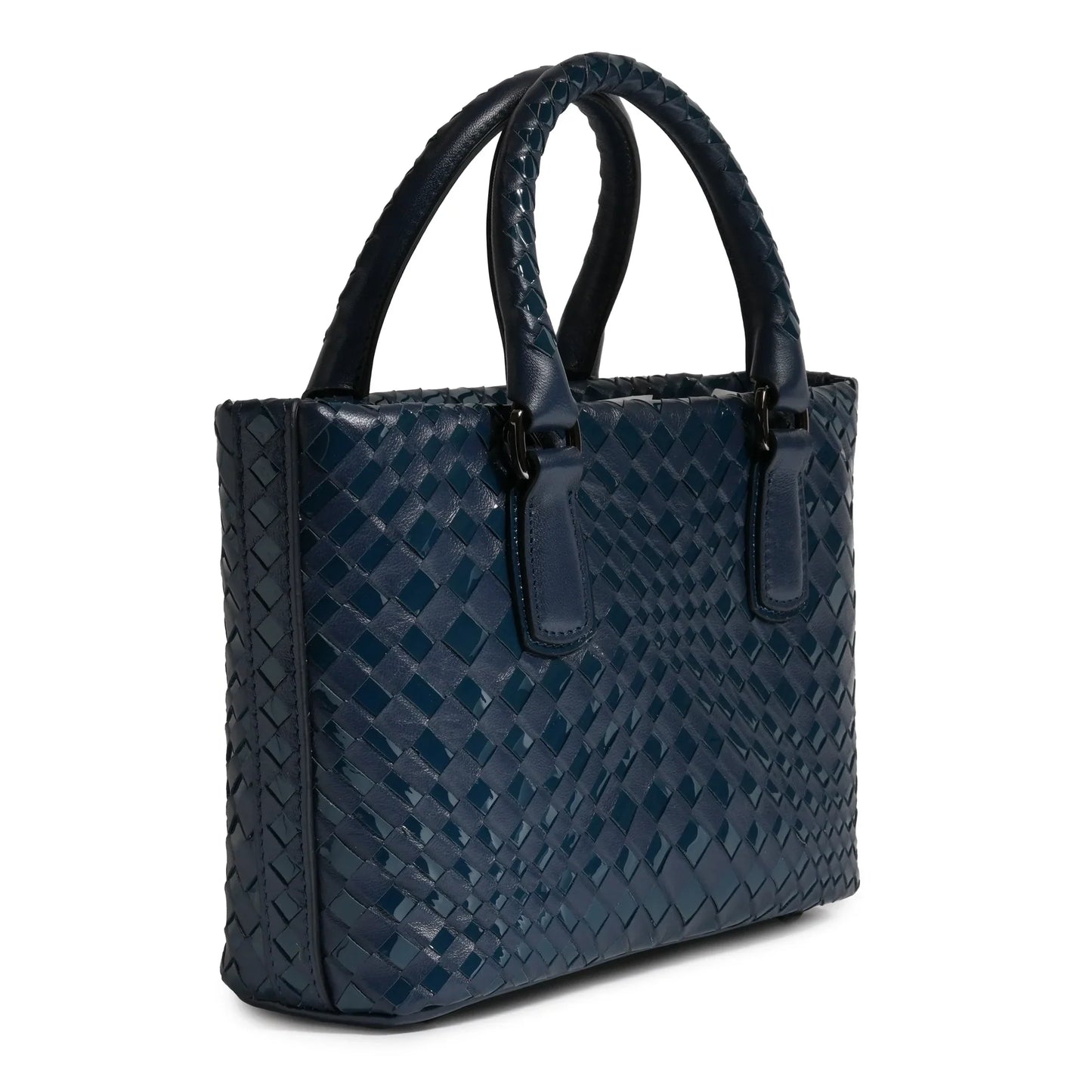 Women Mini Top Handle Madison Bag in Carta da Zucchero Nappa and Patent Leather