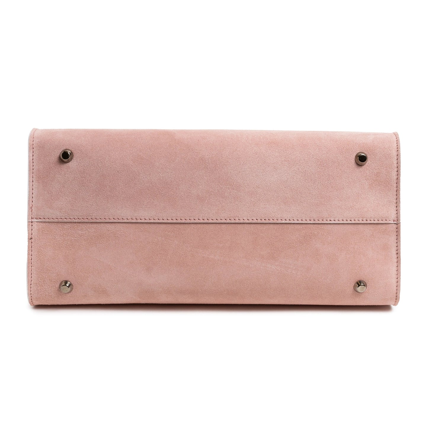 Twist Large Leather Suede Tote in Pink