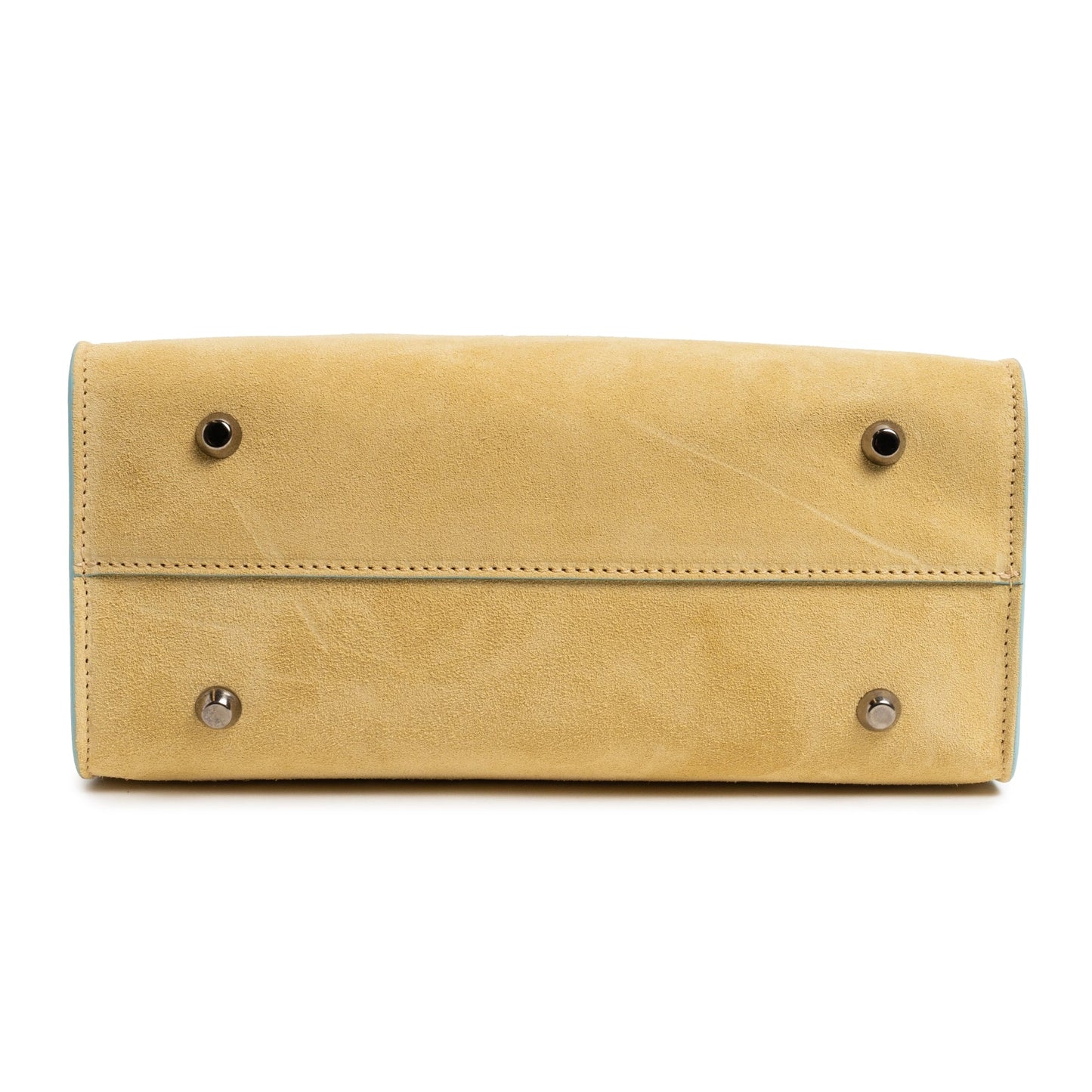 Twist Medium Leather Suede Tote in Vanilla