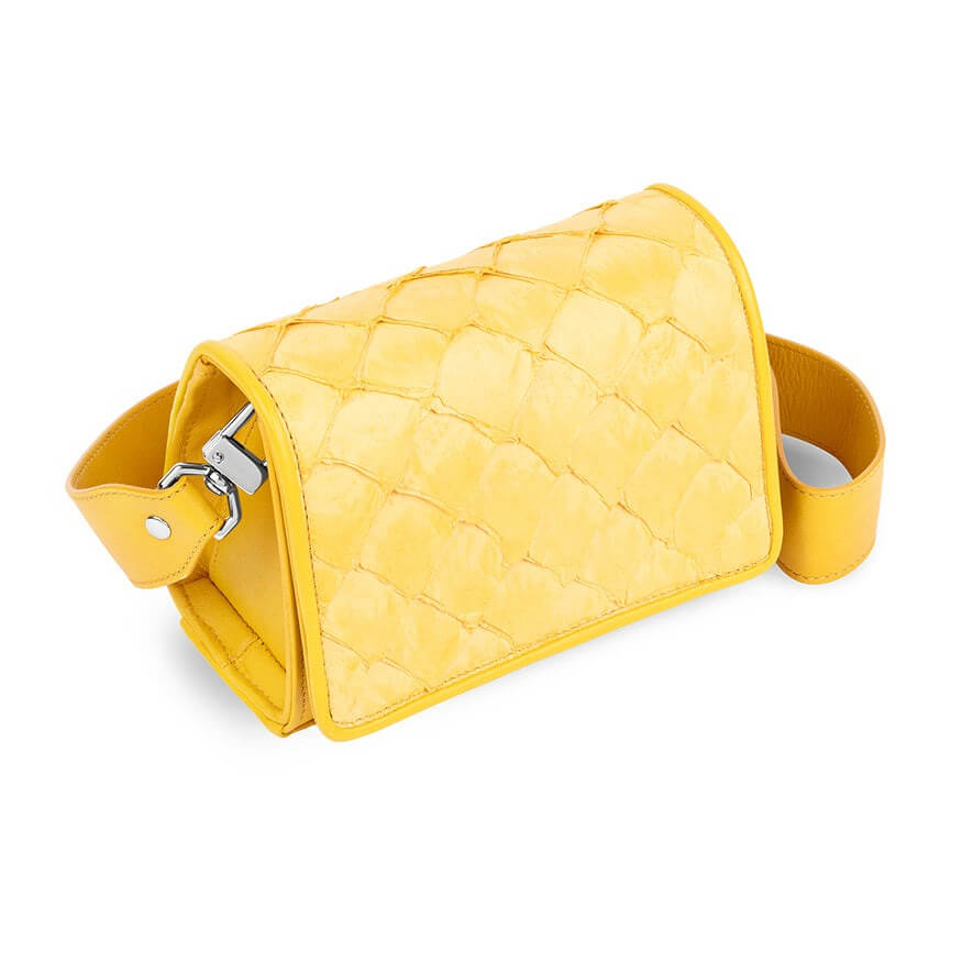 Lola Crossbody - Honey Yellow Pirarucu