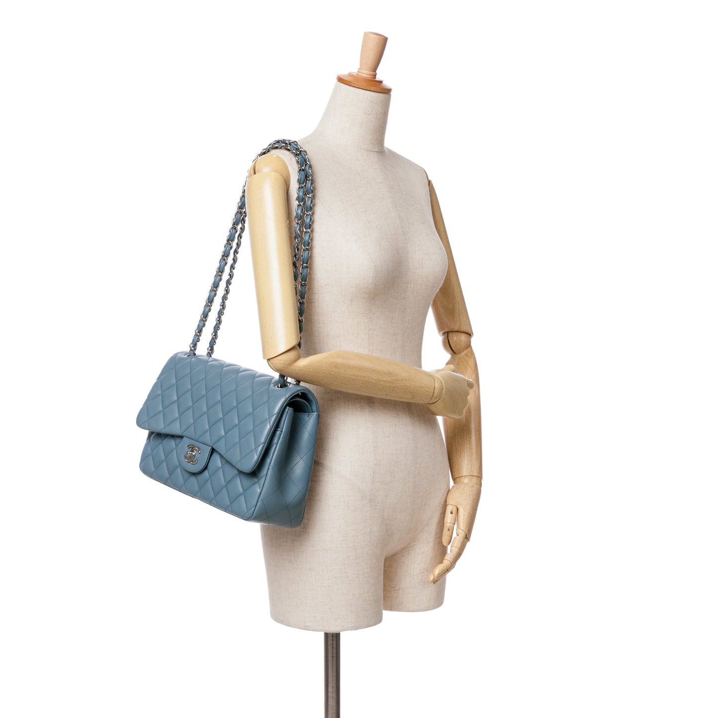 Chanel Jumbo Classic Lambskin Double Flap Blue