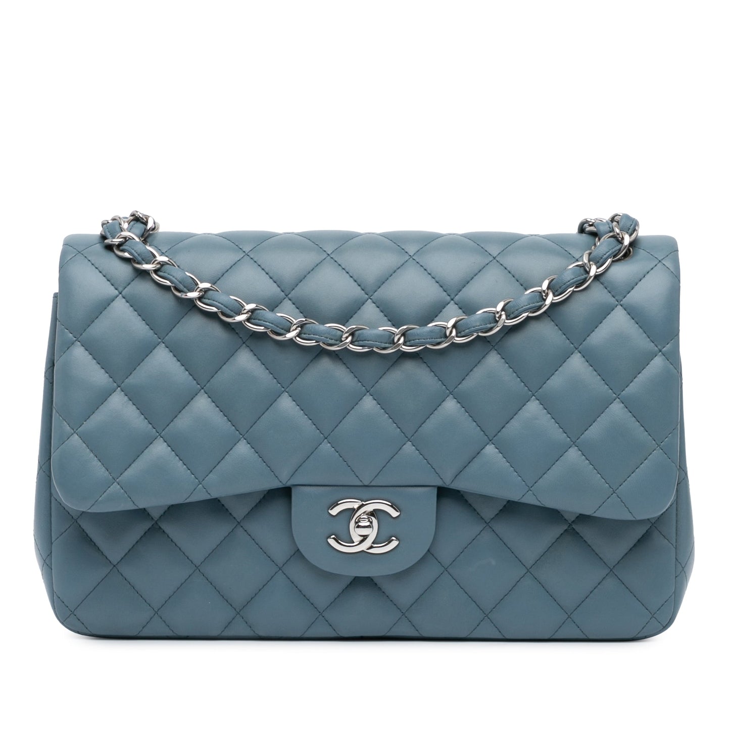 Chanel Jumbo Classic Lambskin Double Flap Blue