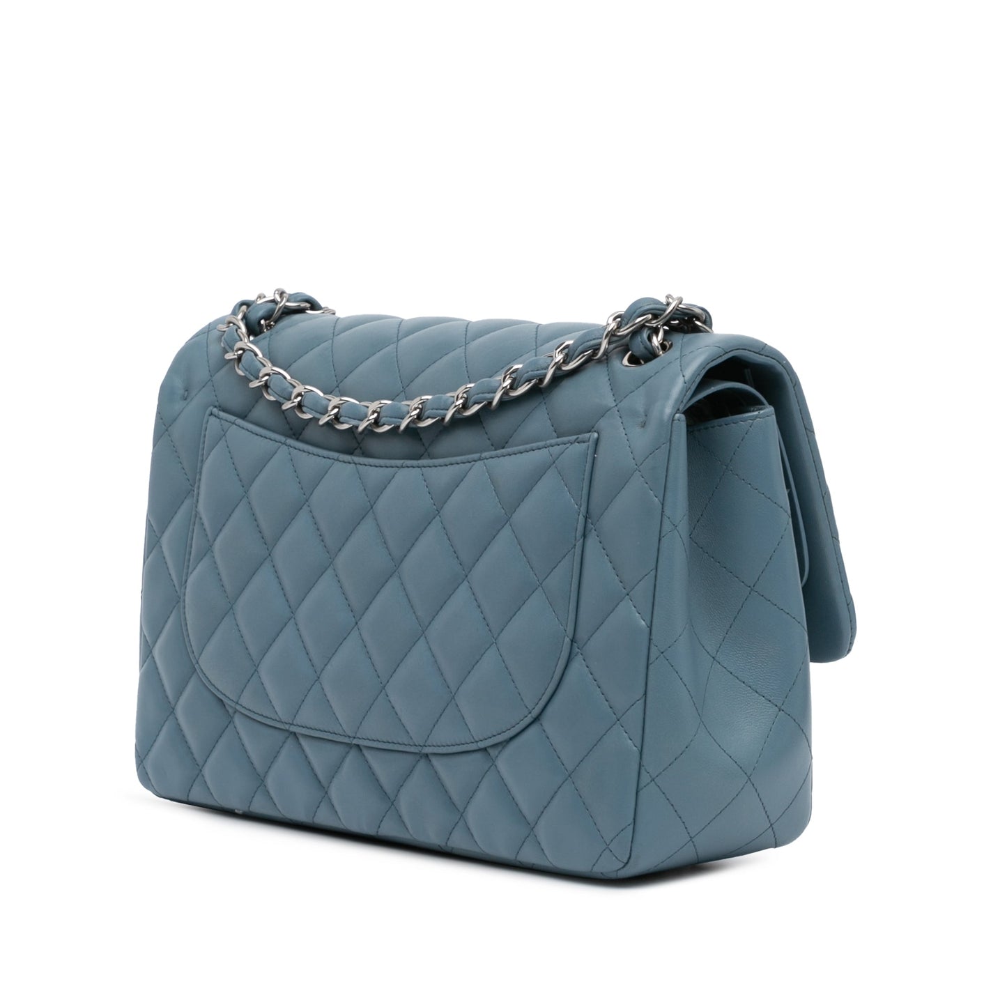 Chanel Jumbo Classic Lambskin Double Flap Blue