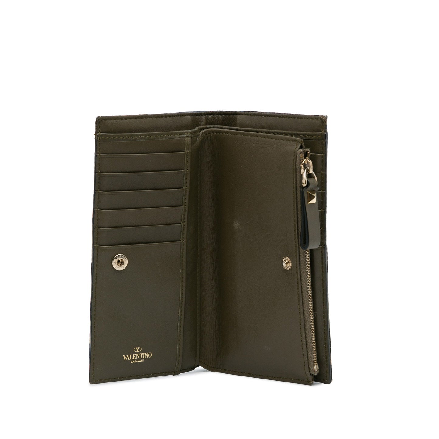 Valentino Printed Canvas Wallet Black