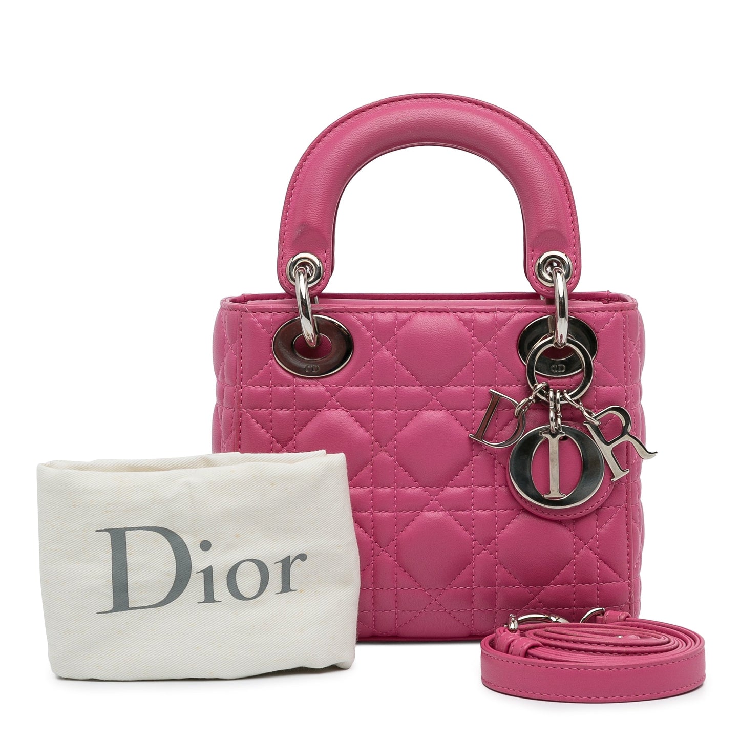 Dior Mini Lambskin Cannage Lady Dior Pink