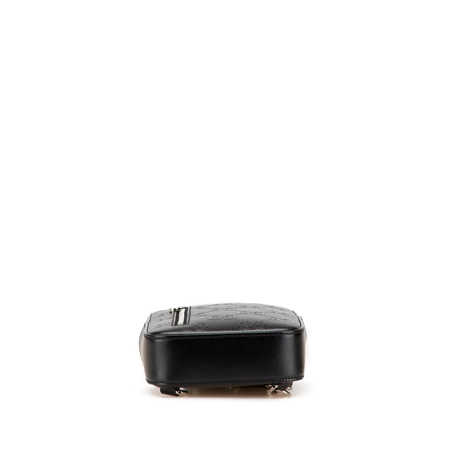 Gucci Jumbo GG Embossed Leather Sling Bag Black