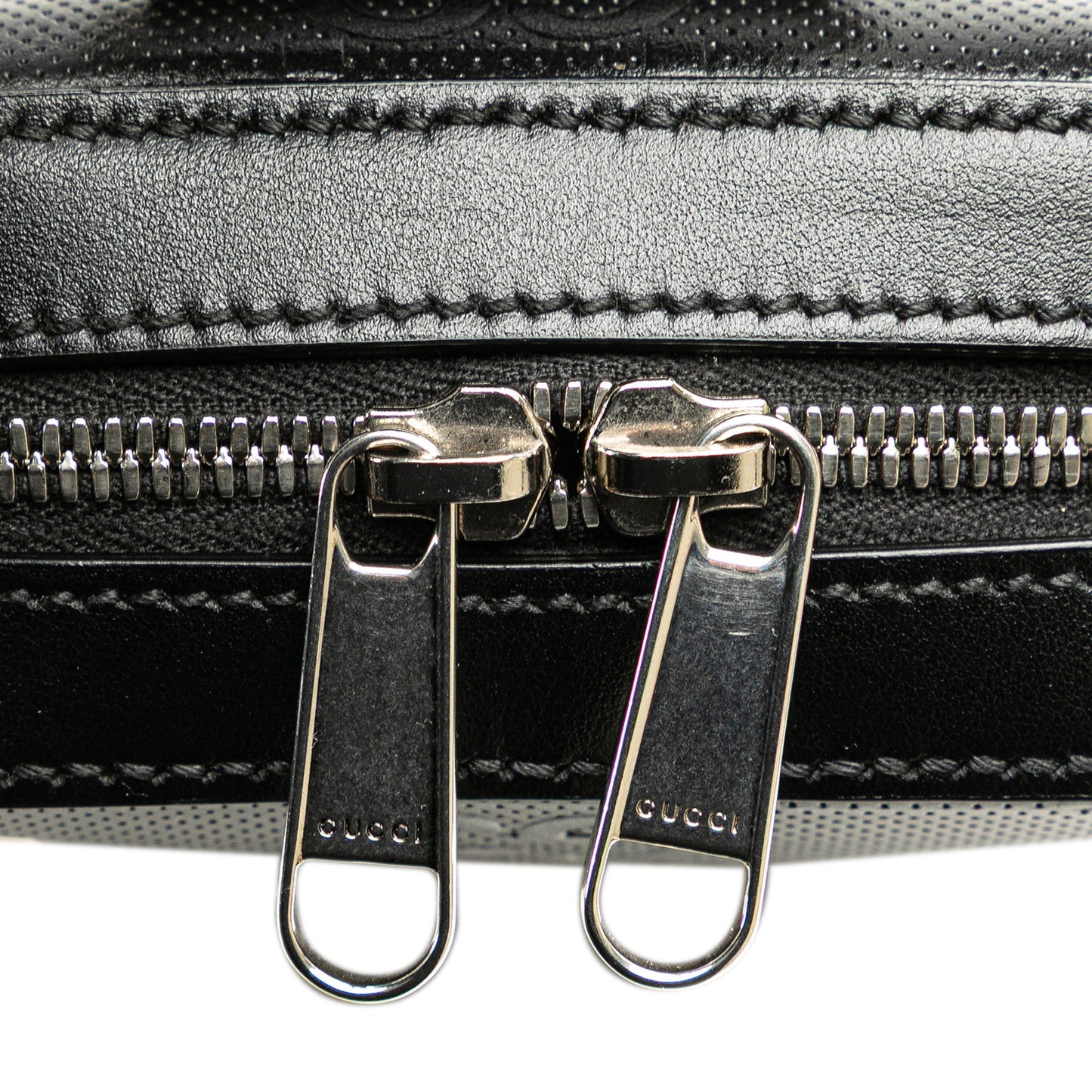 Gucci Jumbo GG Embossed Leather Sling Bag Black