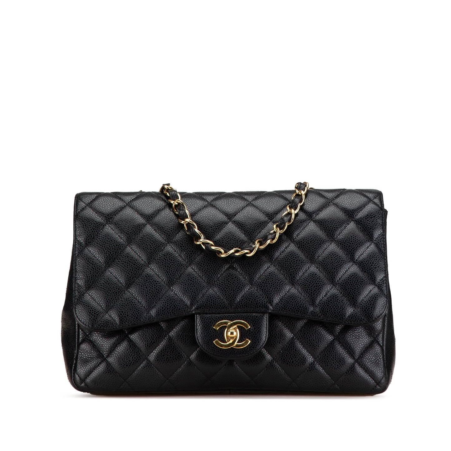 Chanel Jumbo Classic Caviar Single Flap Black
