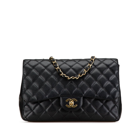 Chanel Jumbo Classic Caviar Single Flap Black