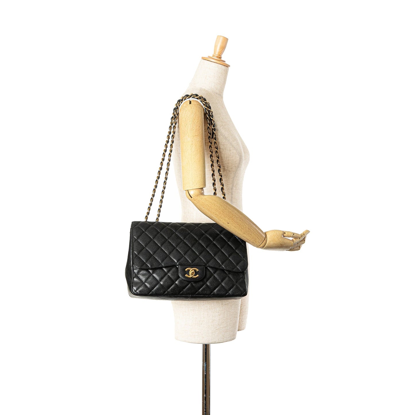Chanel Jumbo Classic Caviar Single Flap Black