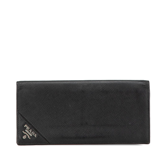 Prada Saffiano Bifold Long Wallet Black