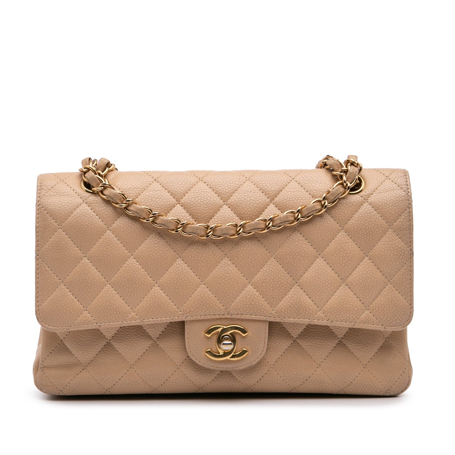 Chanel Medium Classic Caviar Double Flap Brown