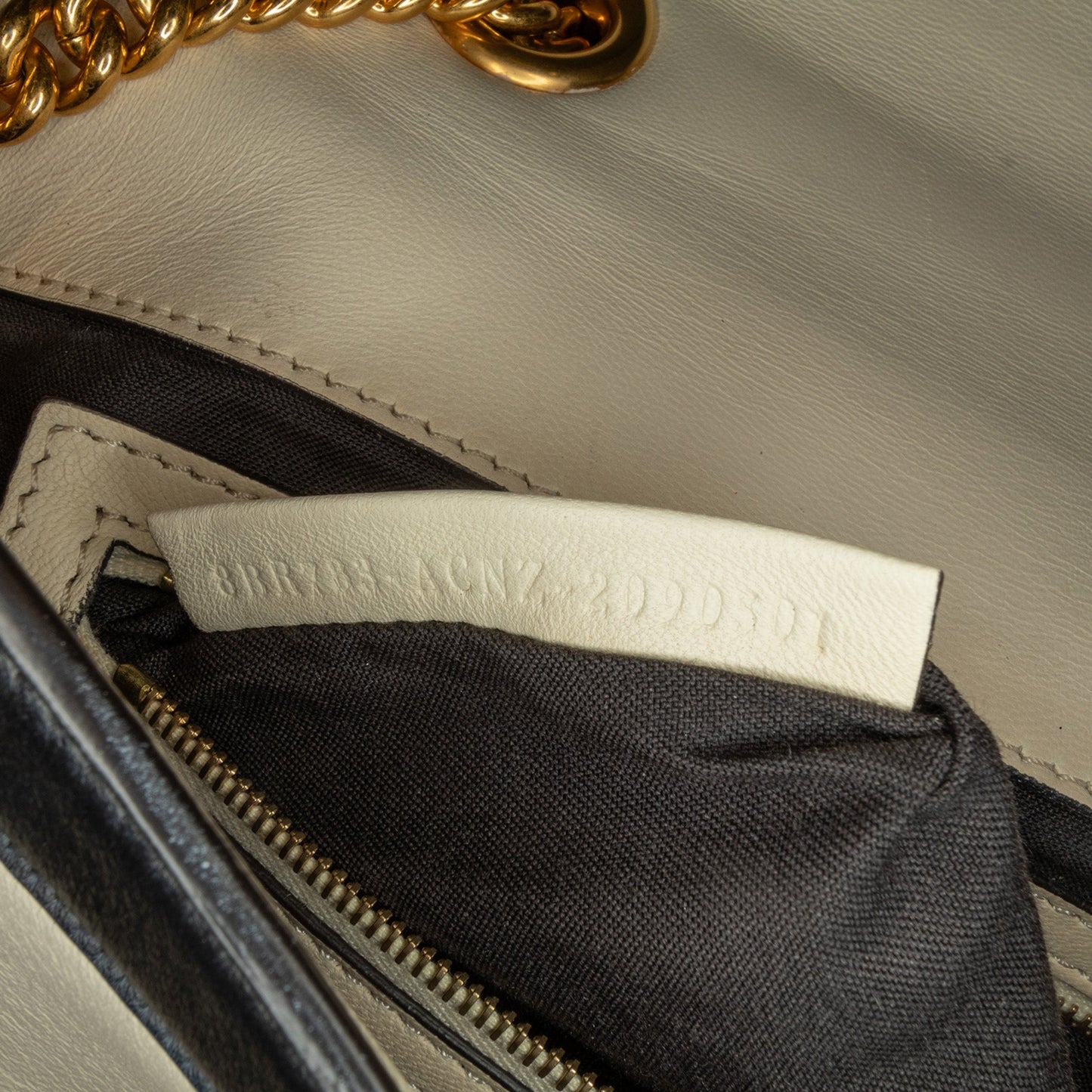 Fendi Bicolor Leather Chain Baguette White
