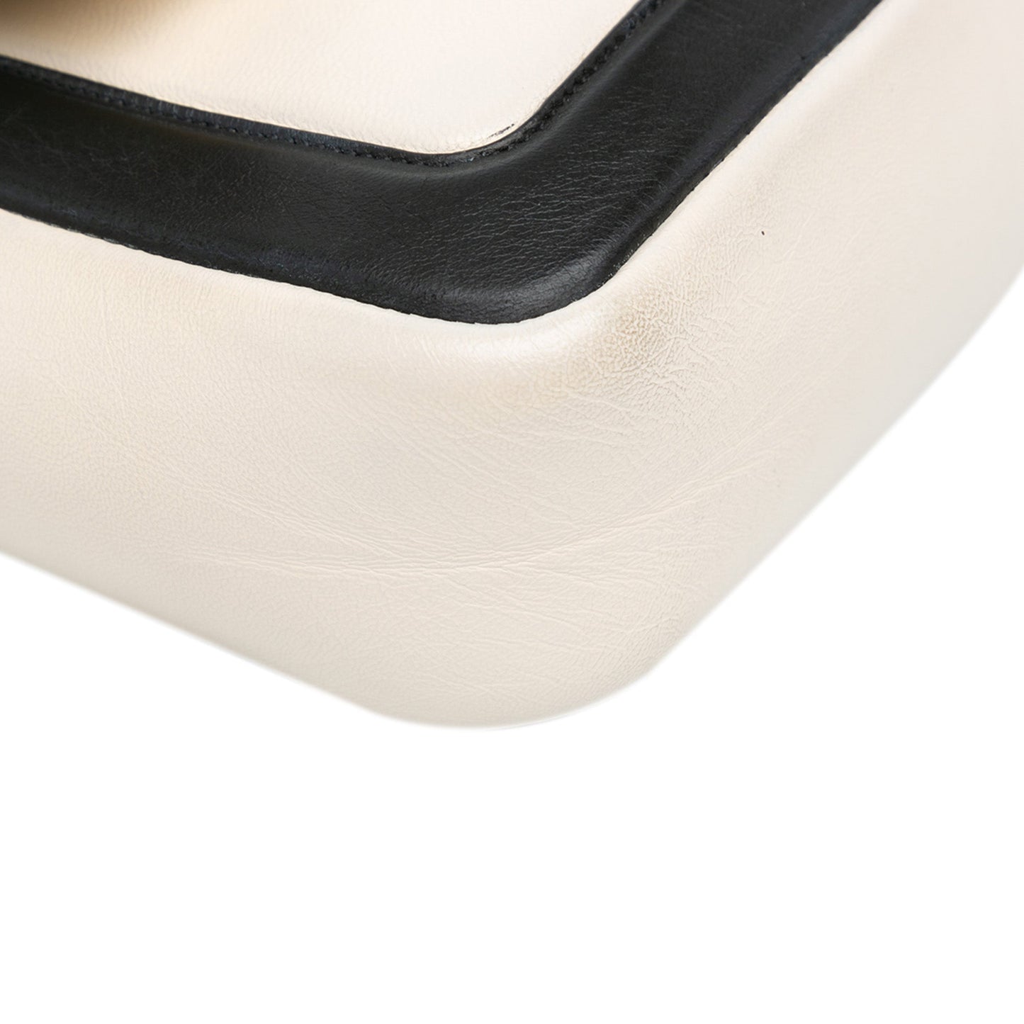 Fendi Bicolor Leather Chain Baguette White
