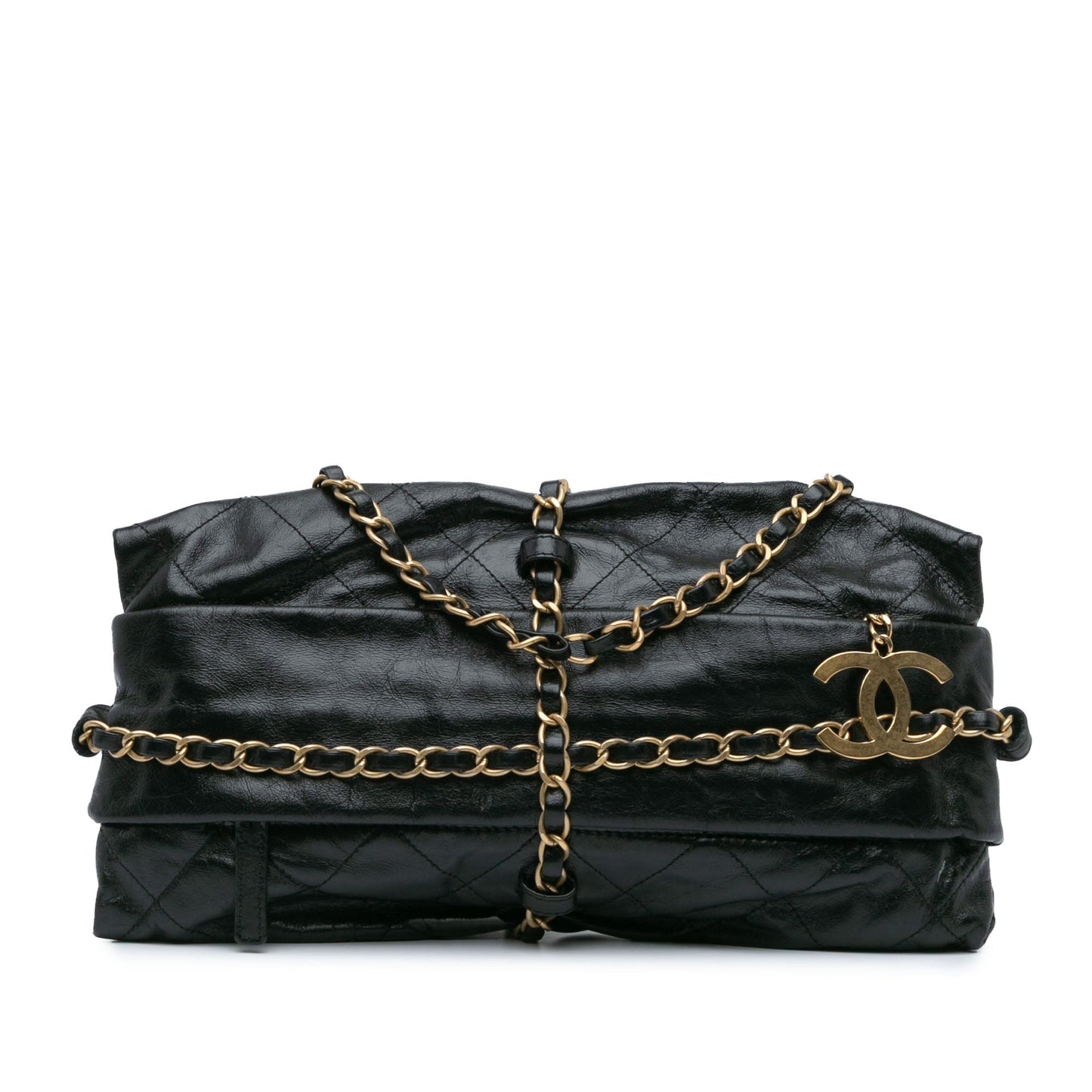 Chanel Aged Calfskin Midnight Swim Baluchon Bag Black