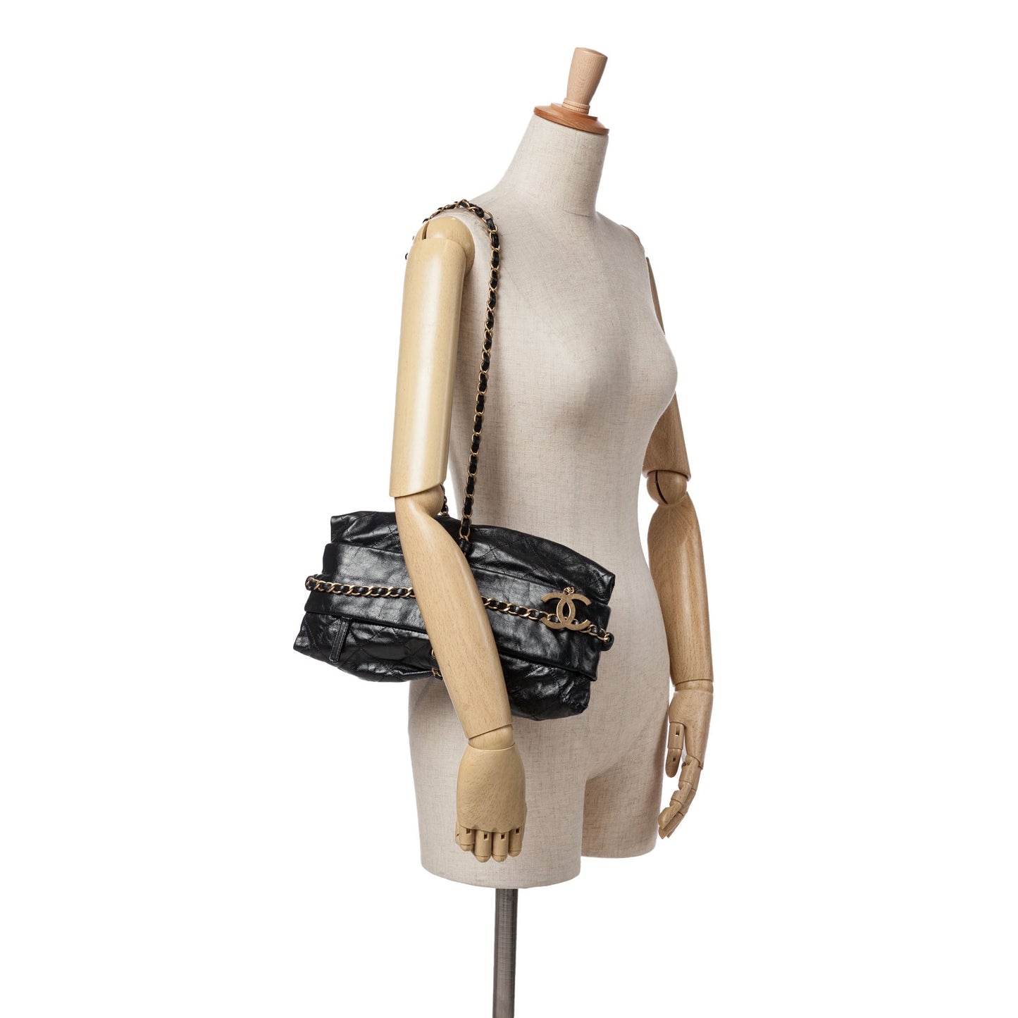 Chanel Aged Calfskin Midnight Swim Baluchon Bag Black