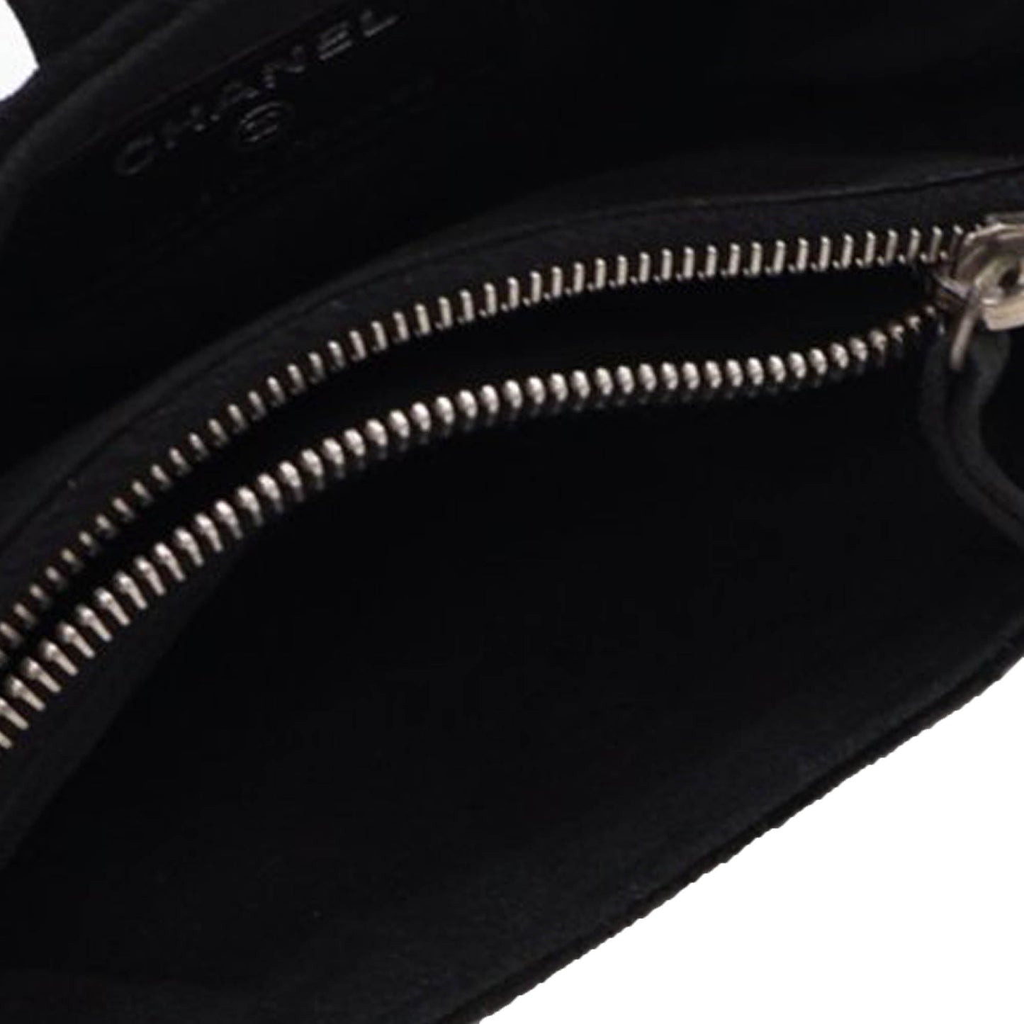 Chanel Mini Quilted Lambskin Beaded Phone Holder With Chain Black