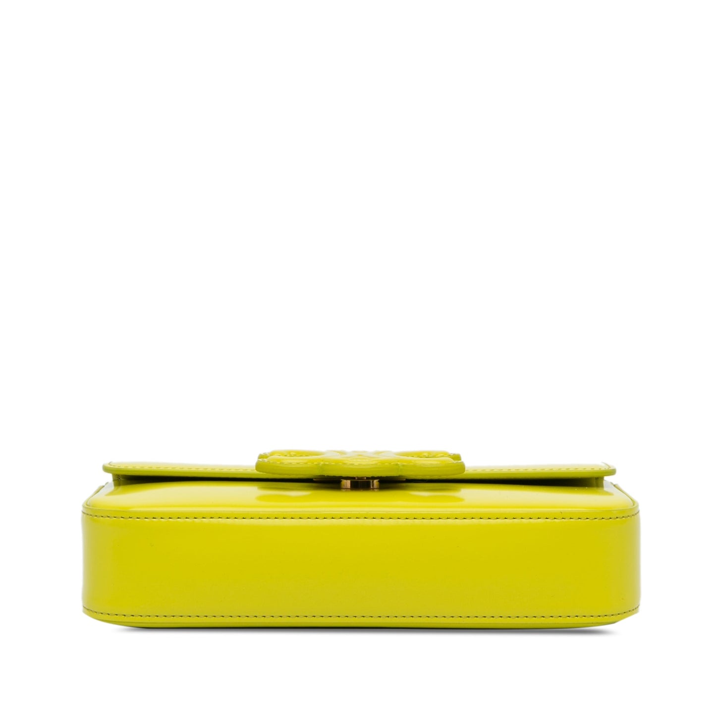 Celine Triomphe Calfskin Cuir Chain Shoulder Bag Yellow