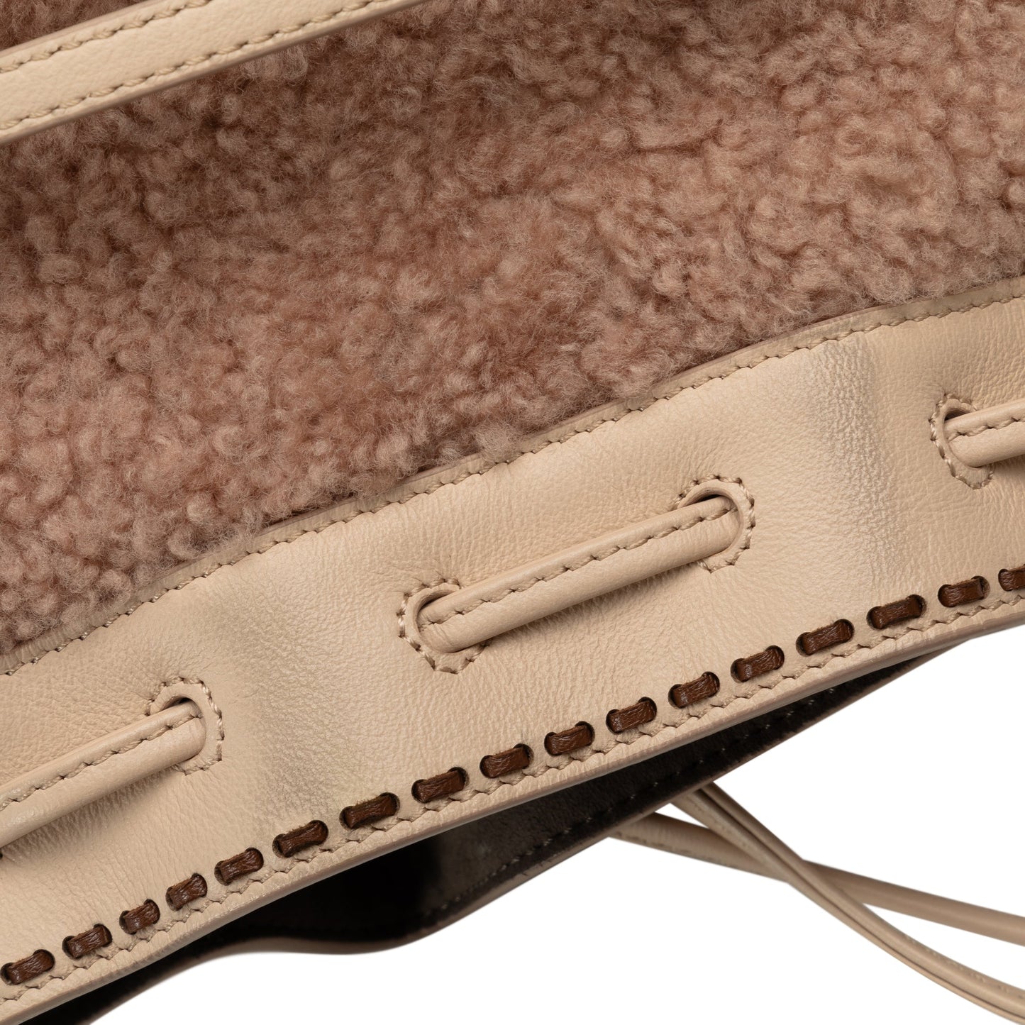 Fendi Shearling Mini Mon Tresor Bucket Bag Pink