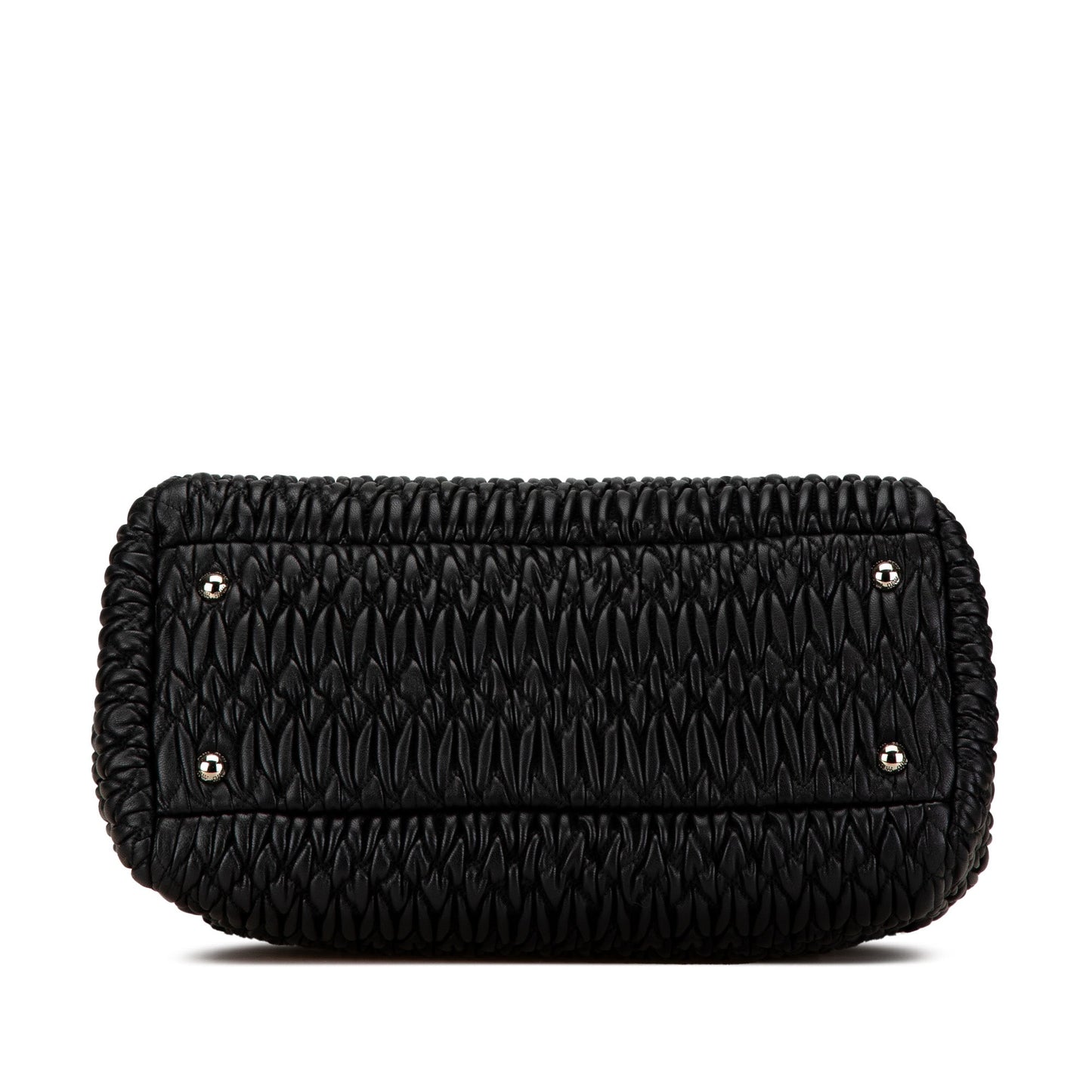 Miu Miu Matelasse Nappa Crystal Satchel Black