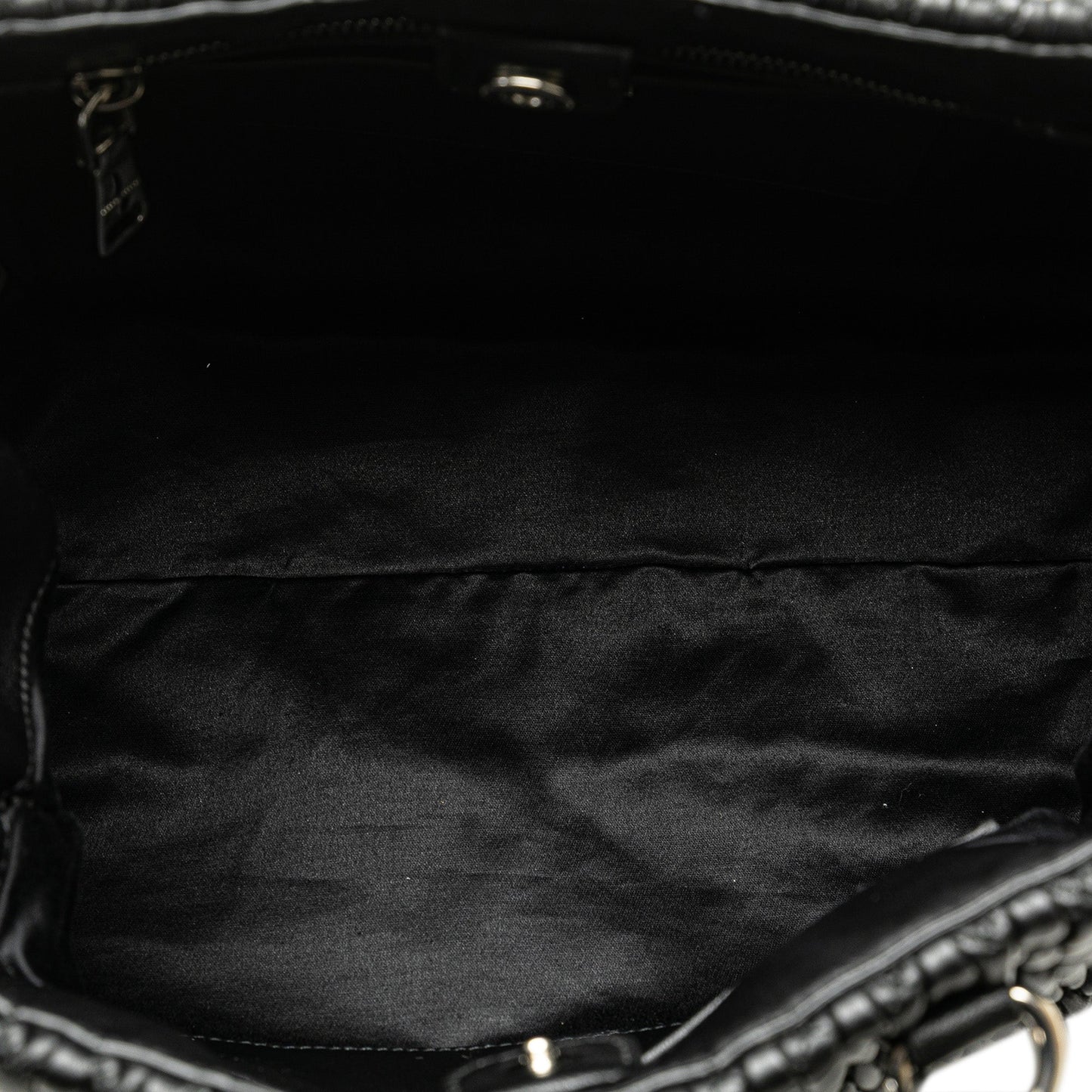 Miu Miu Matelasse Nappa Crystal Satchel Black