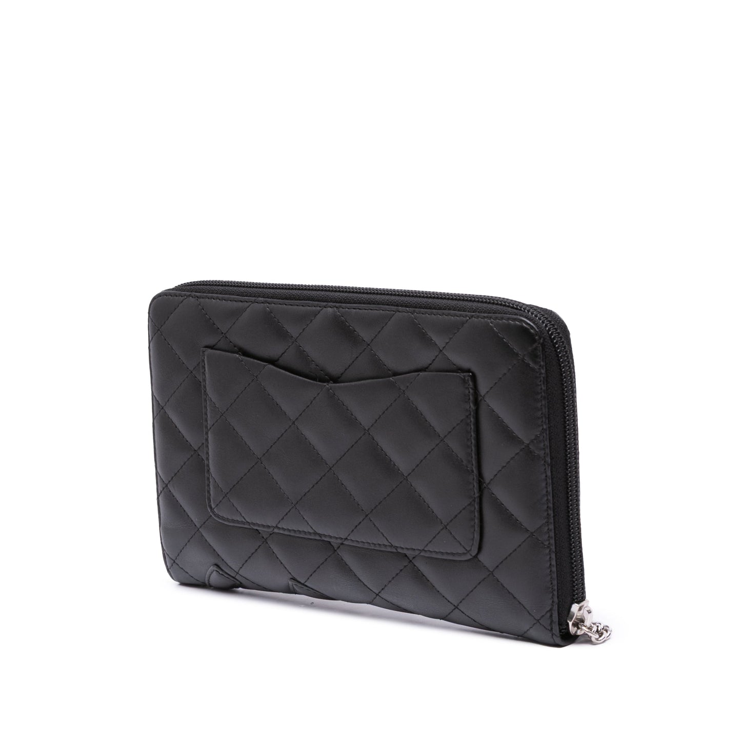 Chanel Lambskin Cambon Ligne Zippy Organizer Wallet Black