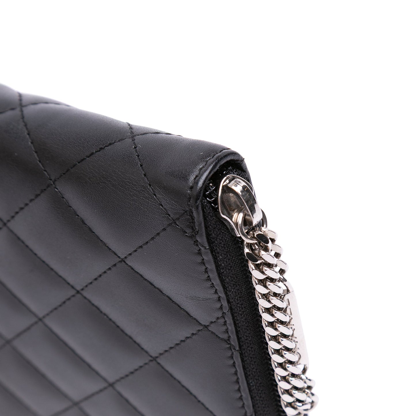 Chanel Lambskin Cambon Ligne Zippy Organizer Wallet Black