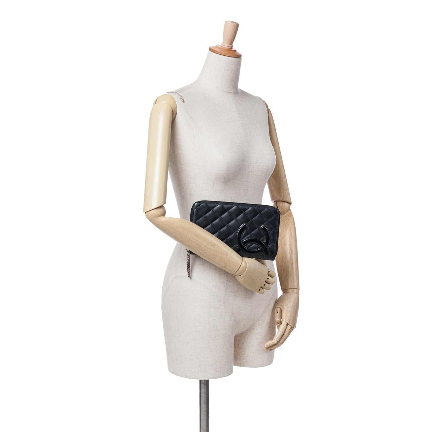 Chanel Lambskin Cambon Ligne Zippy Organizer Wallet Black