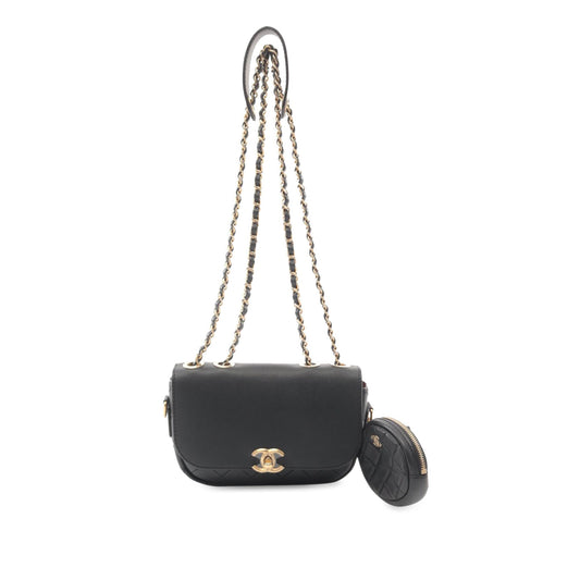Chanel Quilted Calfskin Multi Pouching Flap Black