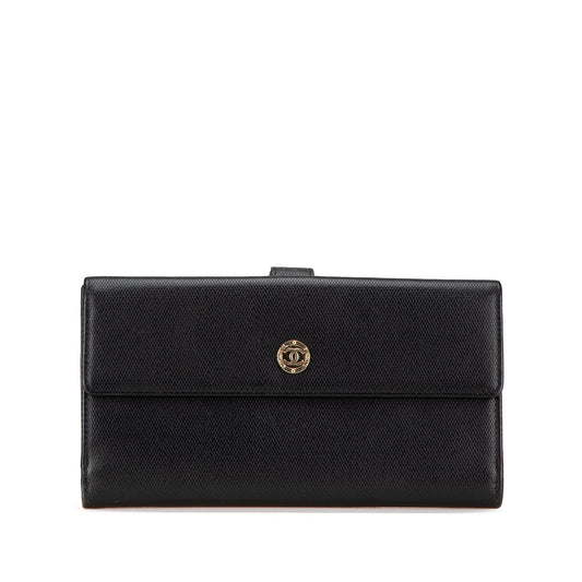 Chanel Calfskin CC Long Wallet Black