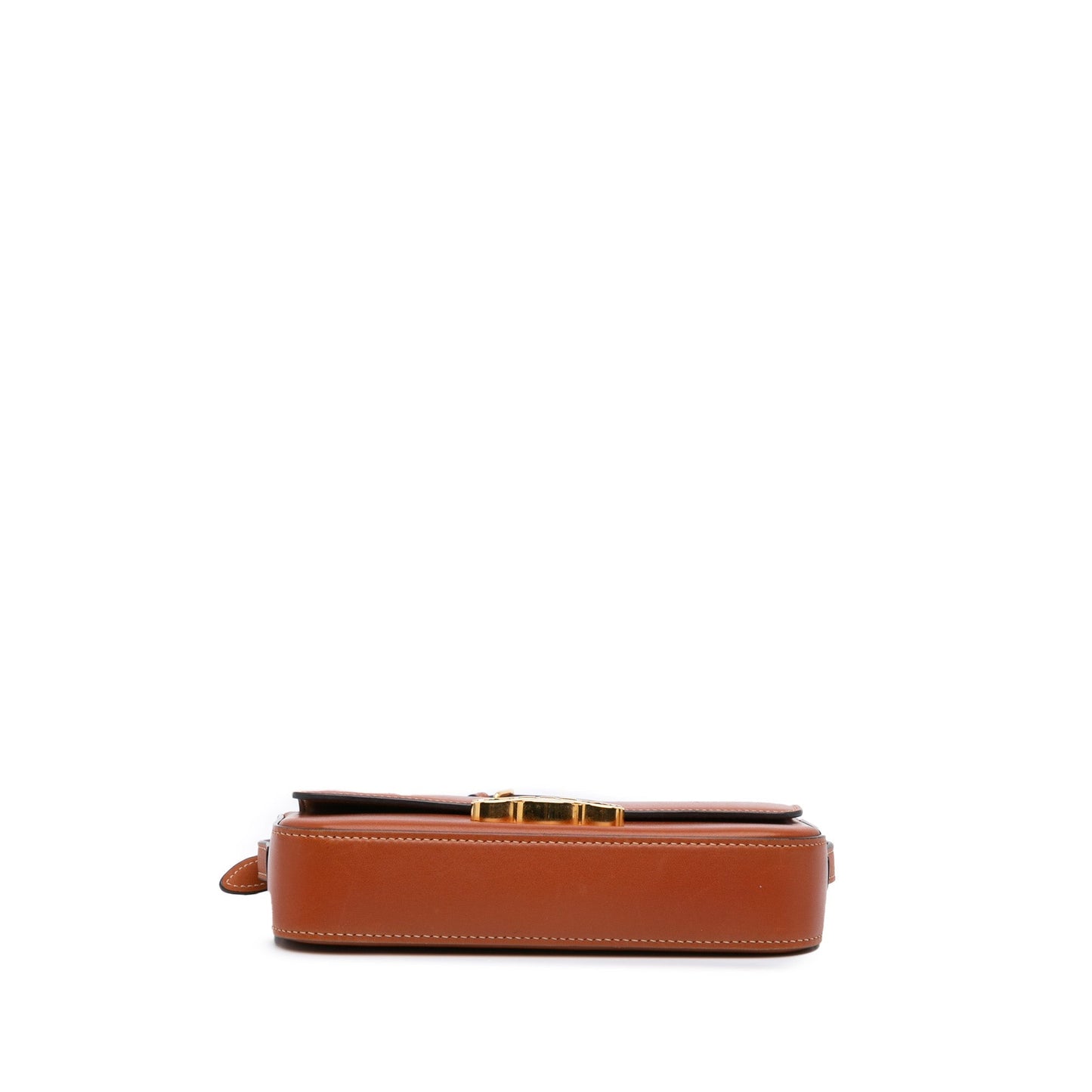 Celine Triomphe Leather Claude Shoulder Bag Brown