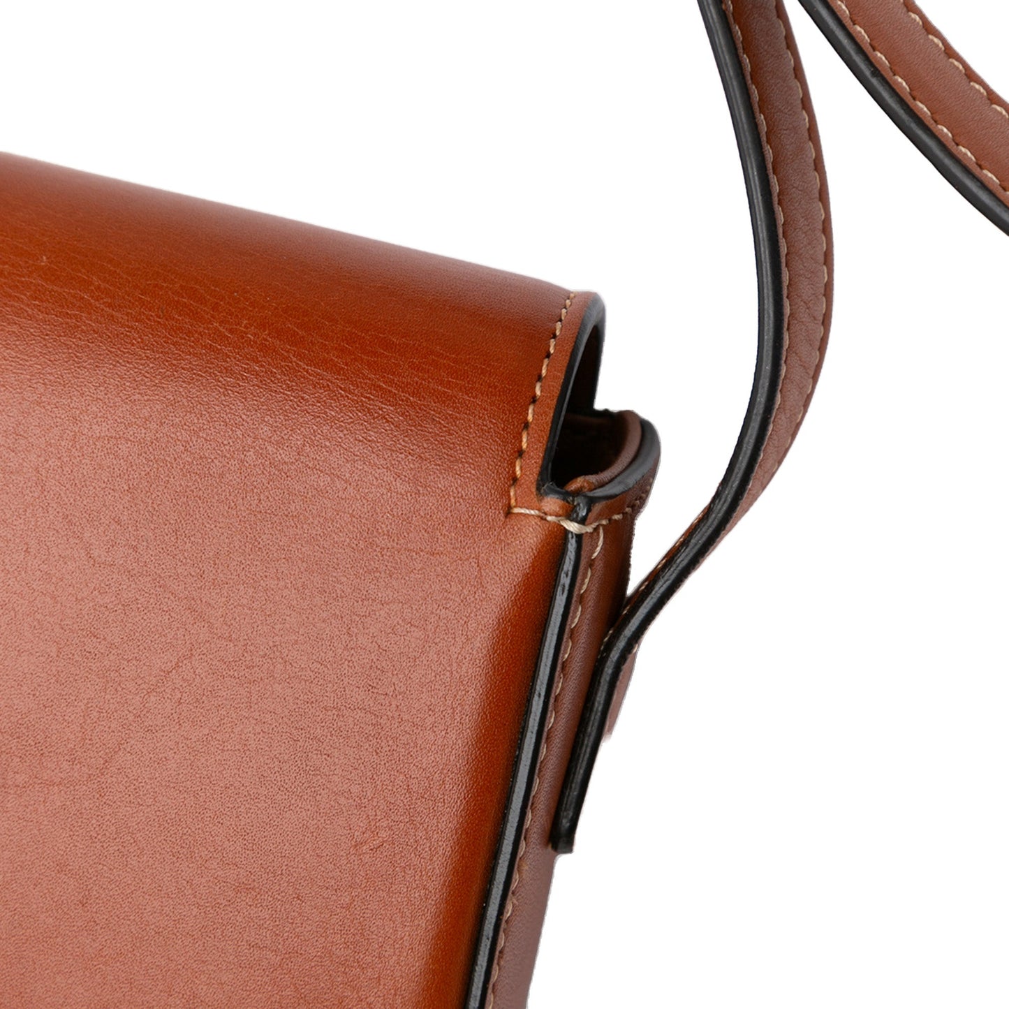 Celine Triomphe Leather Claude Shoulder Bag Brown