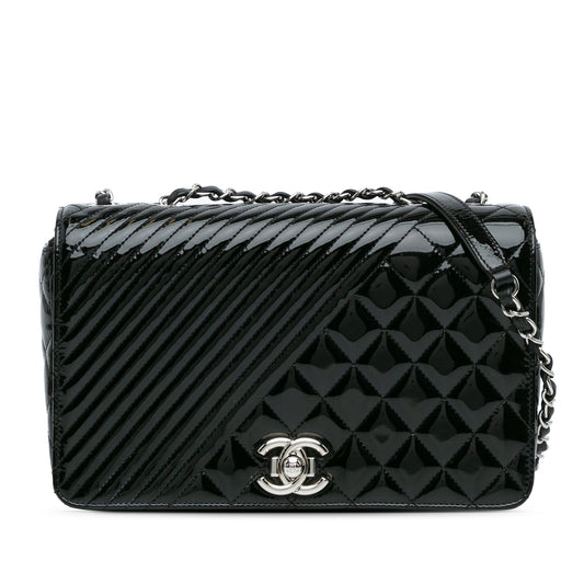 Chanel Medium Patent Coco Boy Flap Black