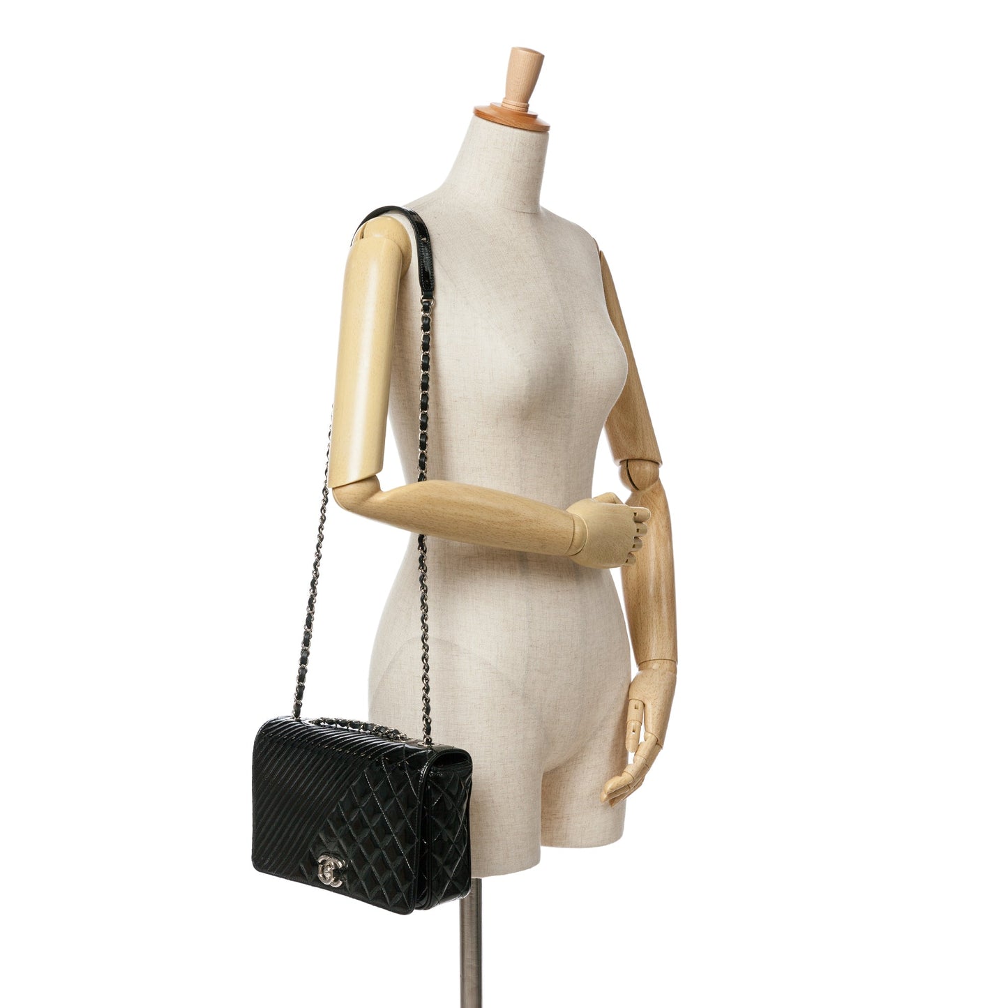 Chanel Medium Patent Coco Boy Flap Black