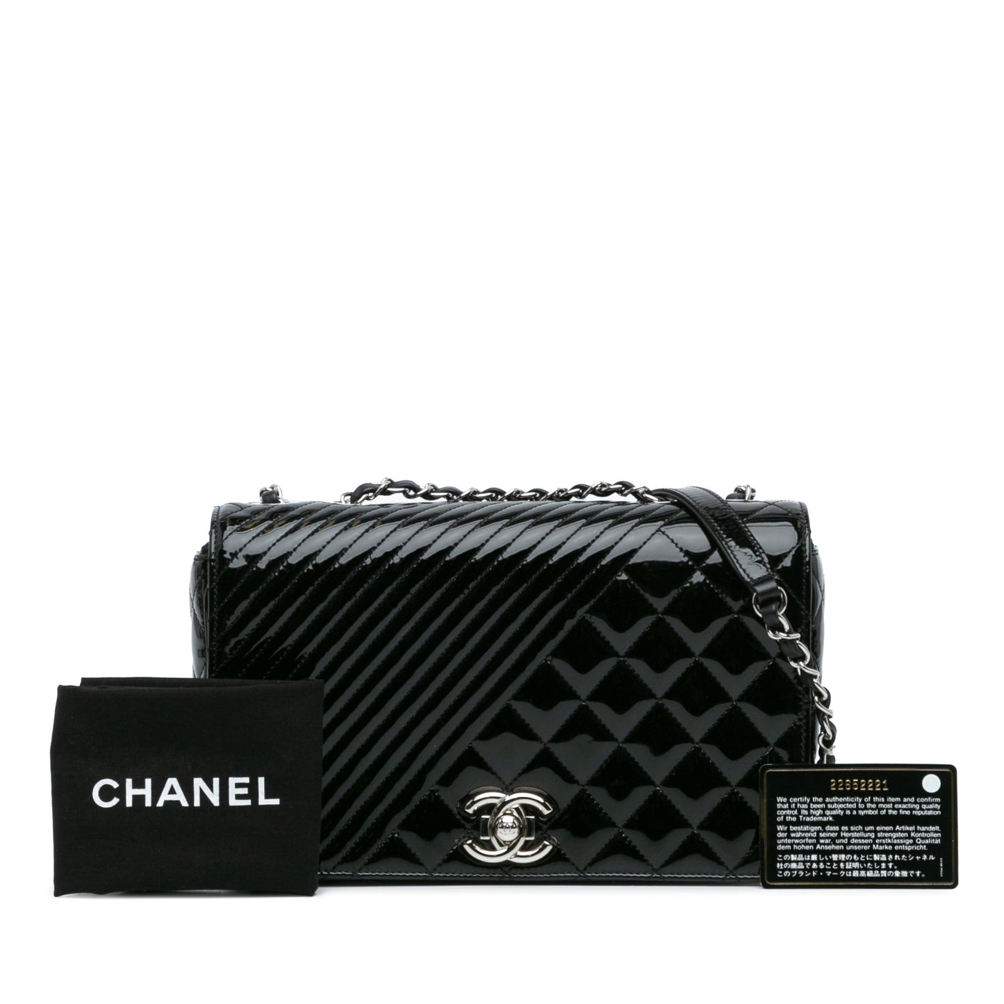 Chanel Medium Patent Coco Boy Flap Black