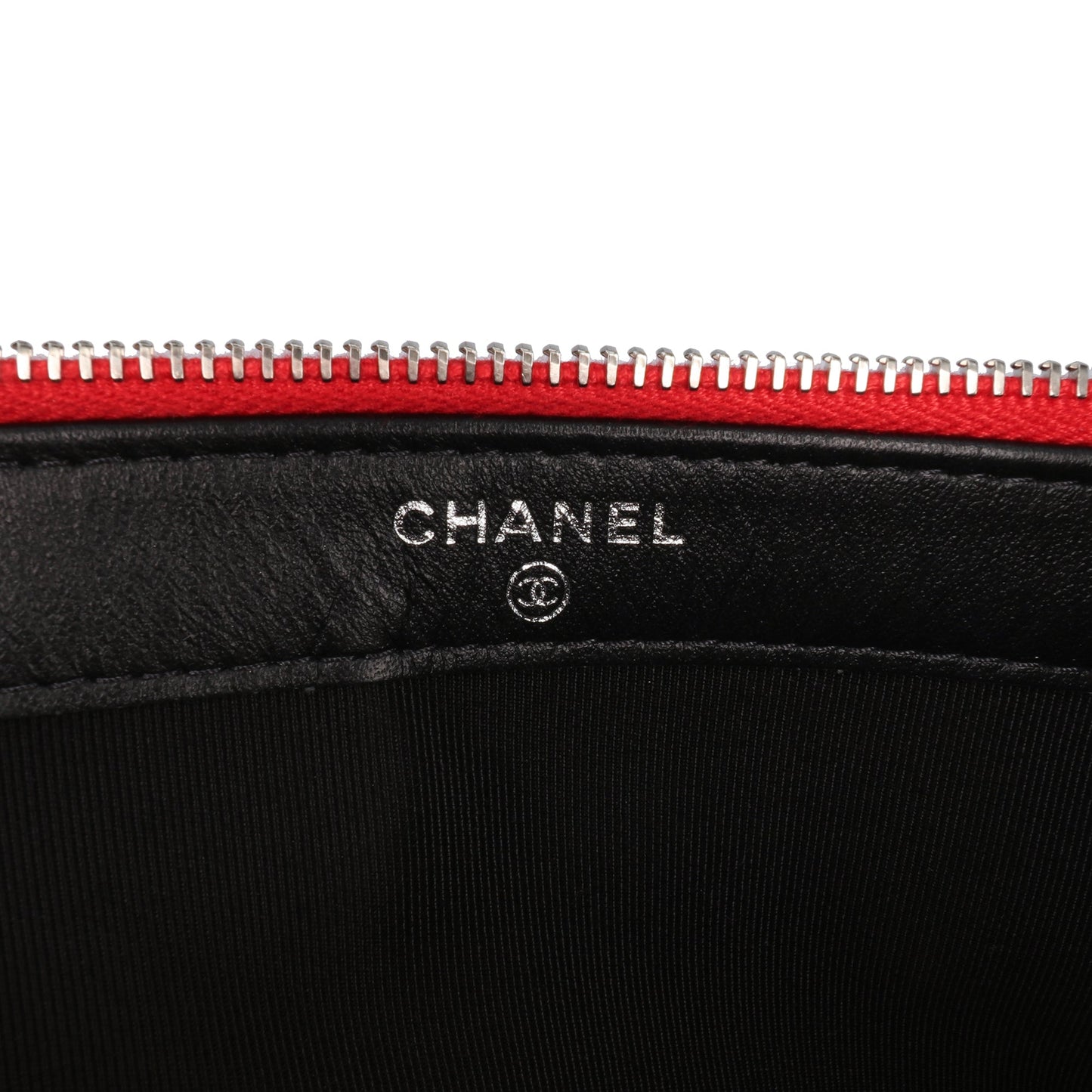 Chanel Bicolor Patent Double Zip Wallet on Chain Red
