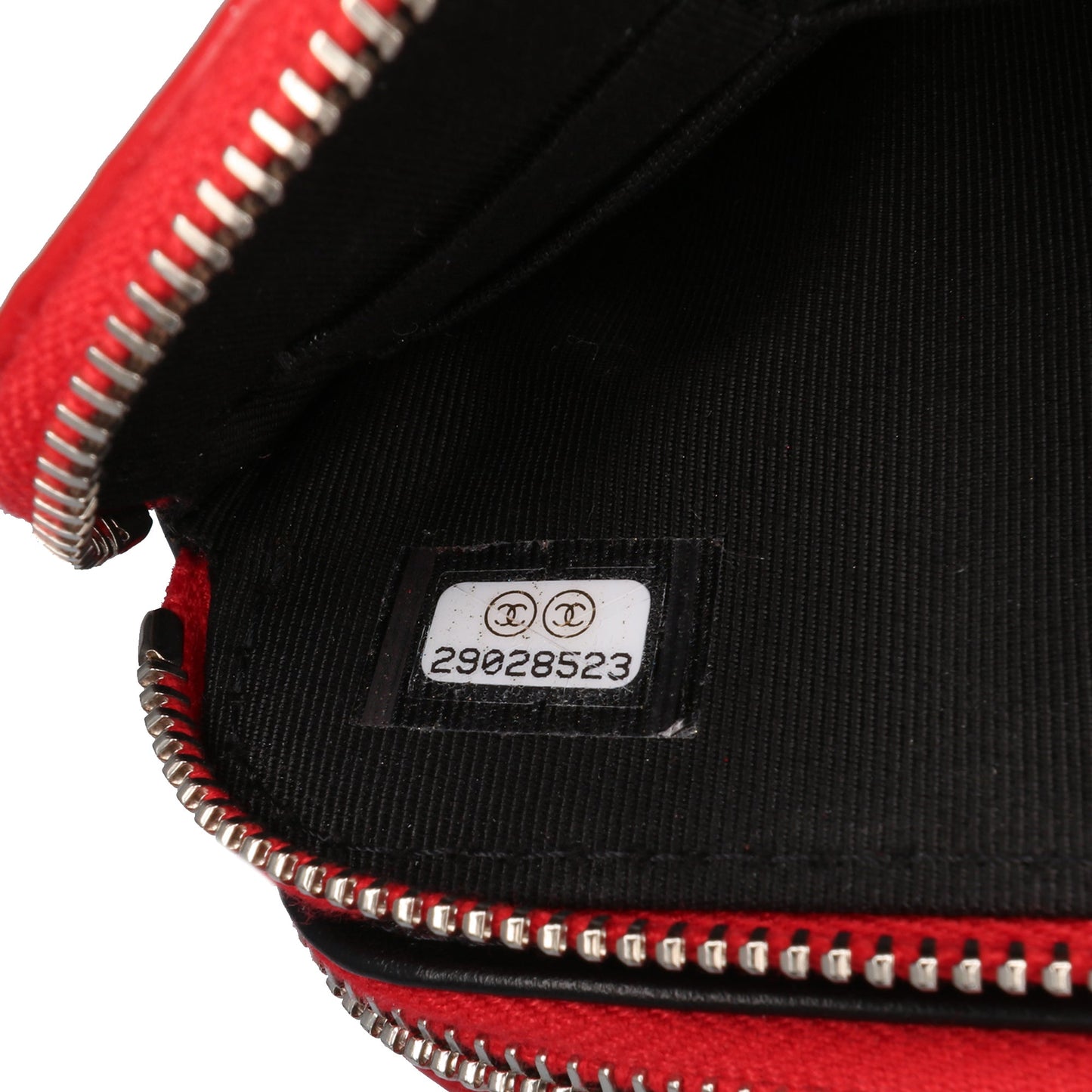 Chanel Bicolor Patent Double Zip Wallet on Chain Red