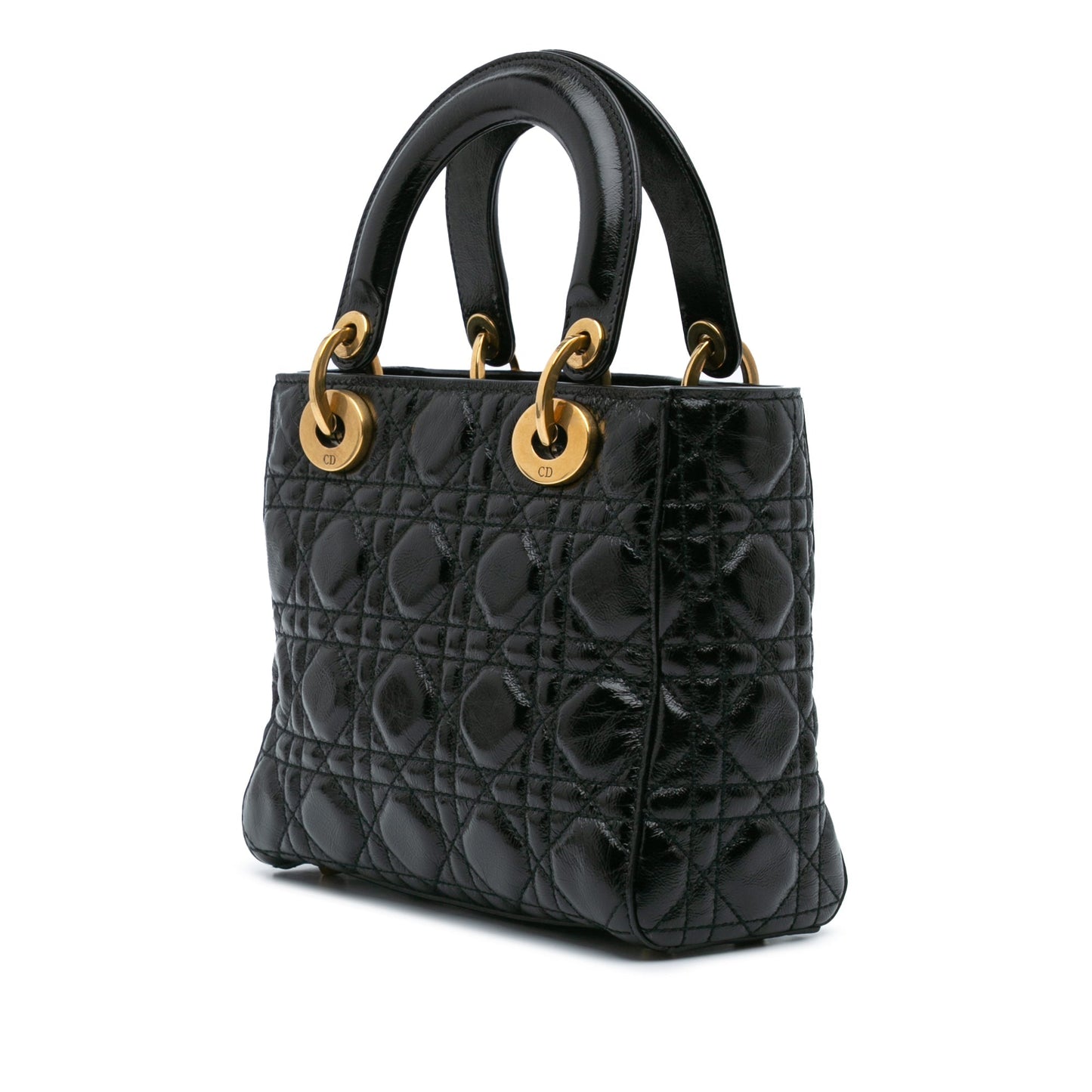 Dior Small Crinkled Patent Cannage My ABCDior Lady Dior Black