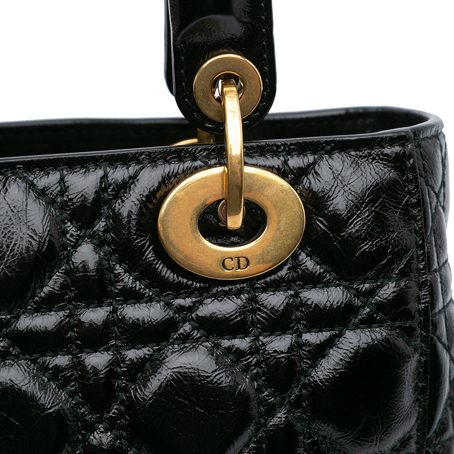 Dior Small Crinkled Patent Cannage My ABCDior Lady Dior Black