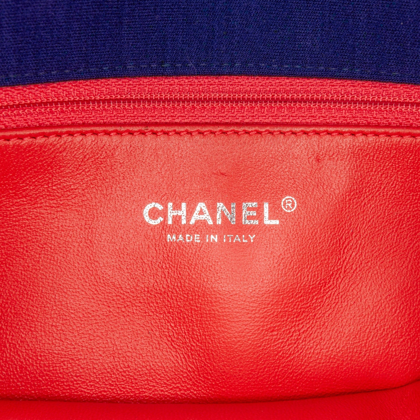 Chanel Medium Vertical Quilted Jersey Chain Flap Blue