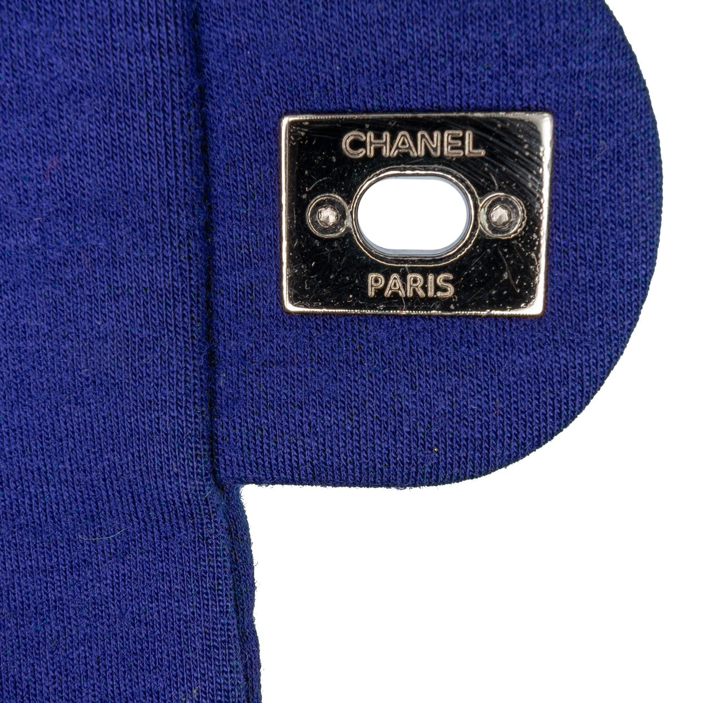 Chanel Medium Vertical Quilted Jersey Chain Flap Blue