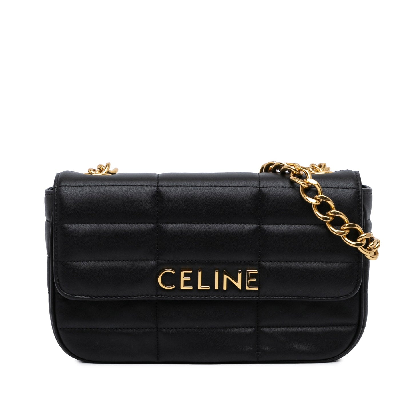 Celine Monochrome Shoulder Bag Black