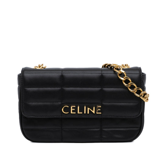 Celine Monochrome Shoulder Bag Black