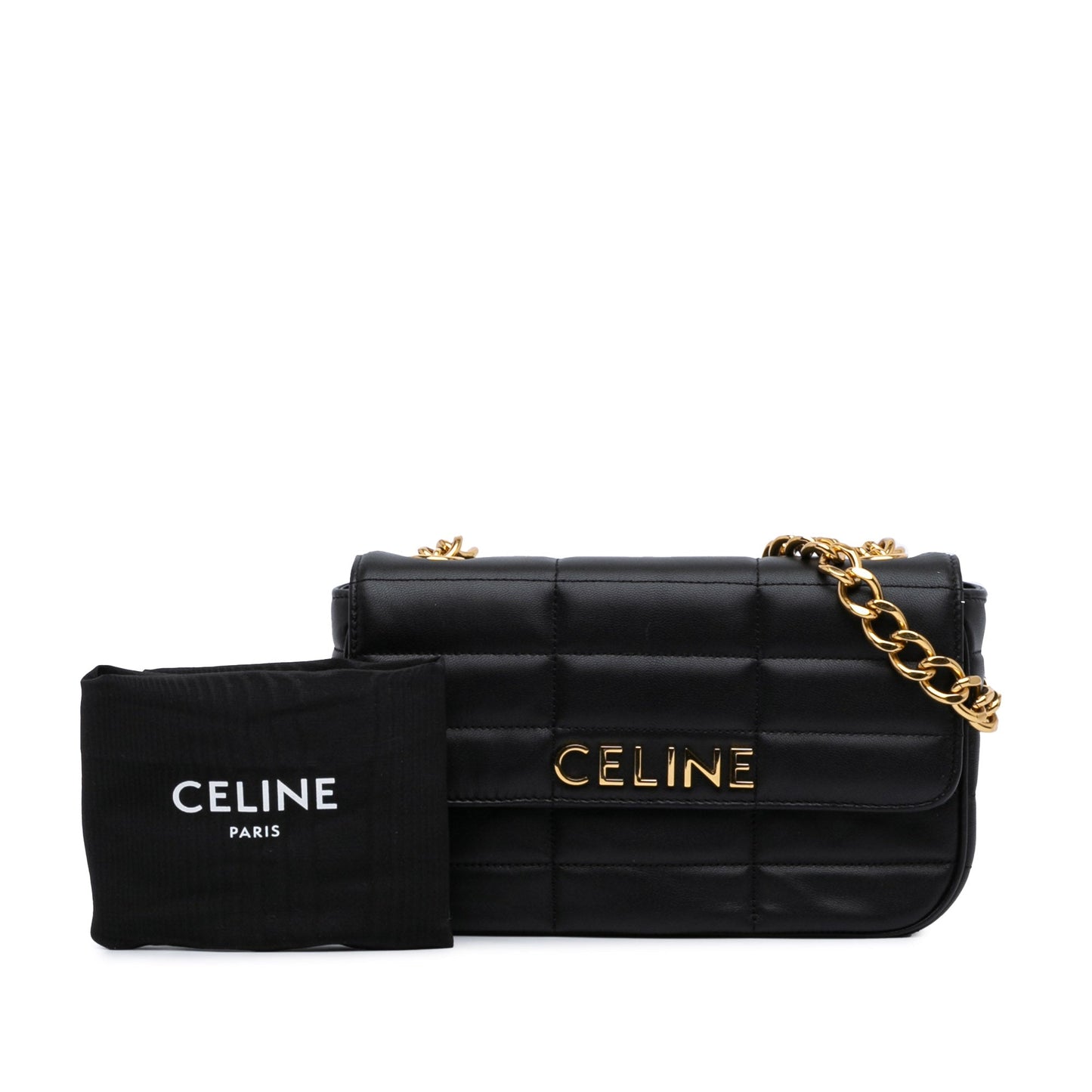 Celine Monochrome Shoulder Bag Black