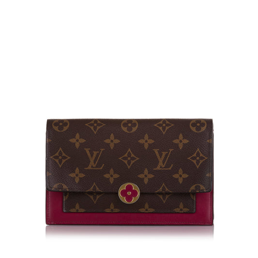 Louis Vuitton Monogram Flore Wallet On Chain Brown