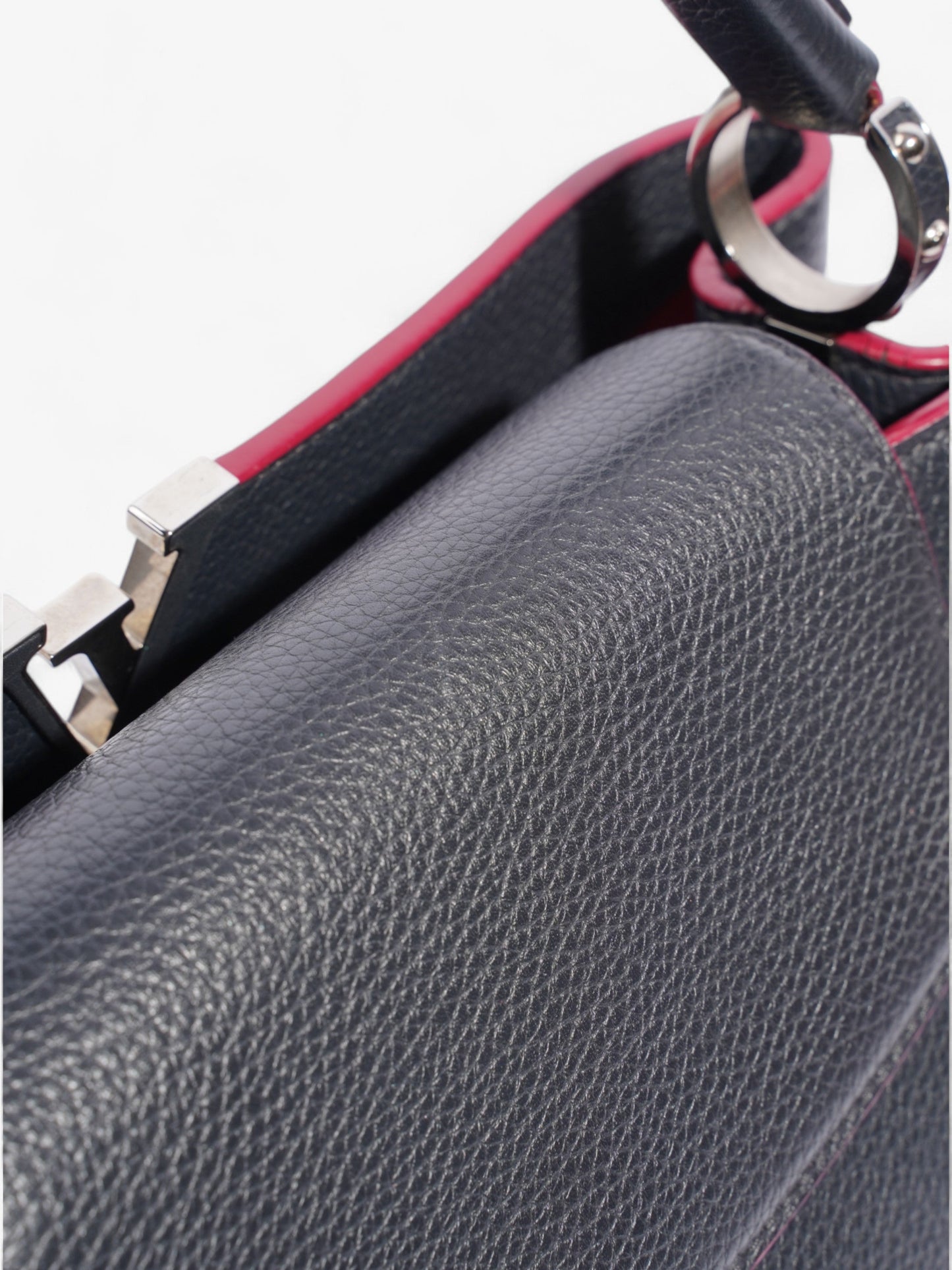Louis Vuitton Capucines Navy Blue / Fuschia Taurillon Leather MM