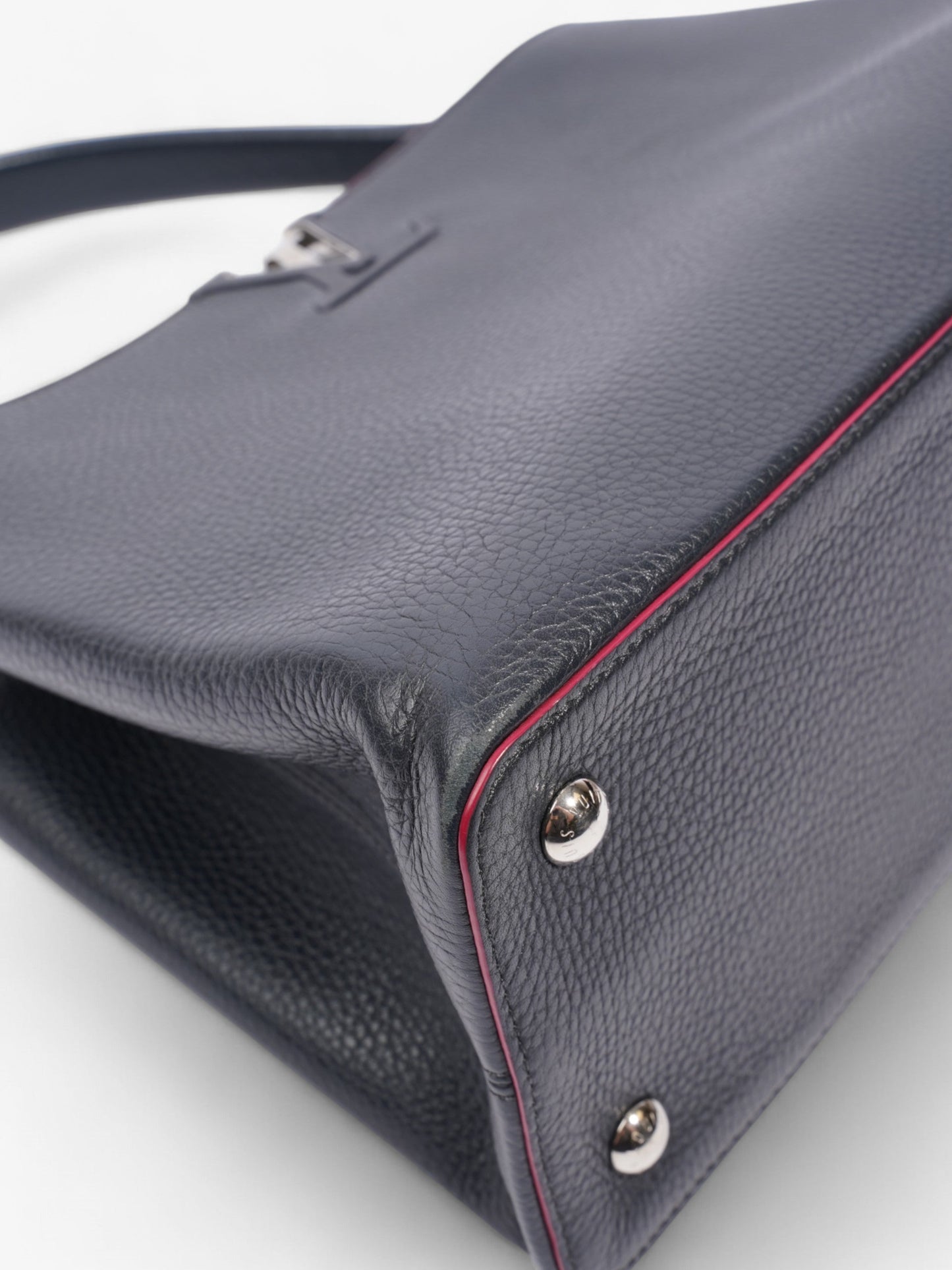 Louis Vuitton Capucines Navy Blue / Fuschia Taurillon Leather MM