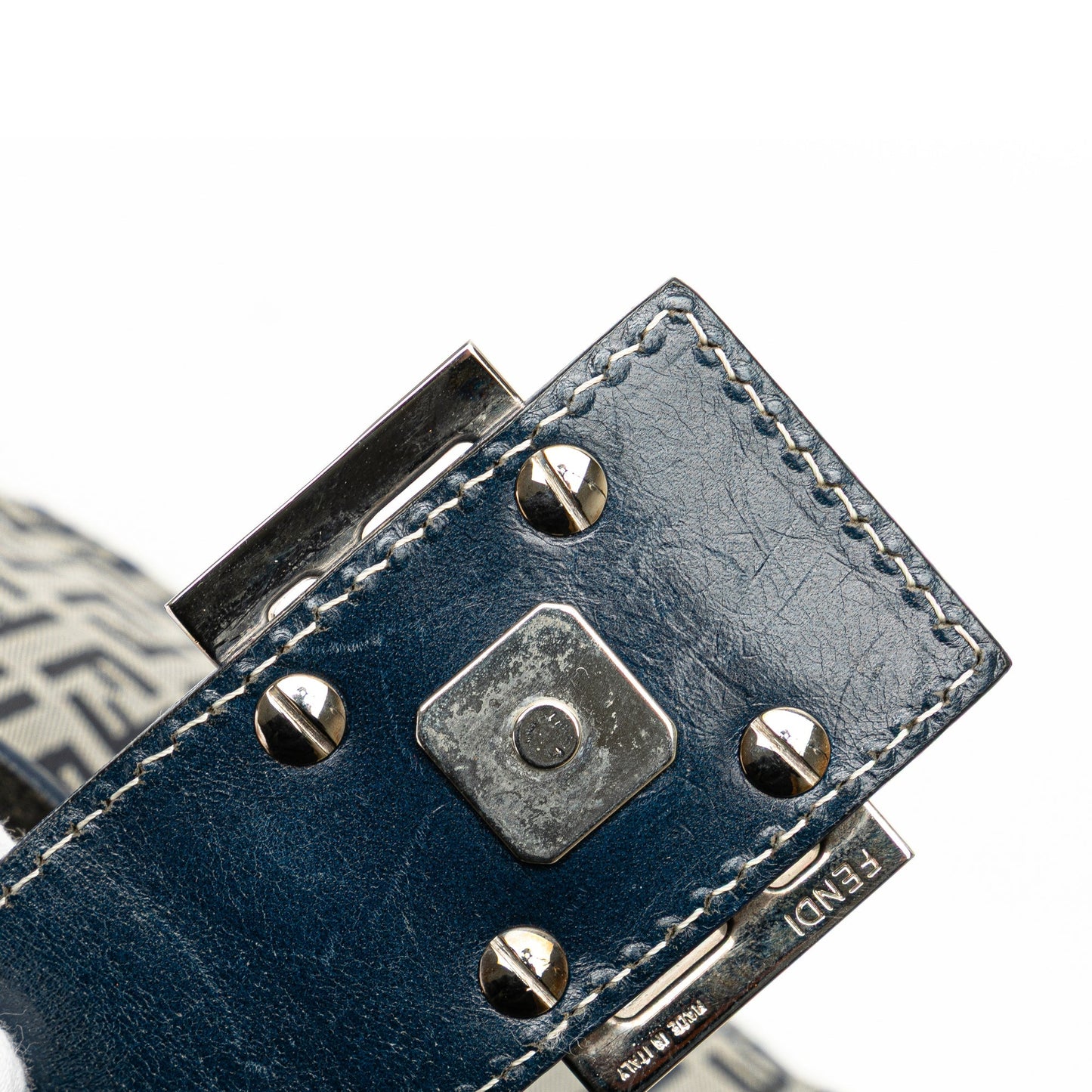Fendi Zucchino Canvas Shoulder Bag Gray