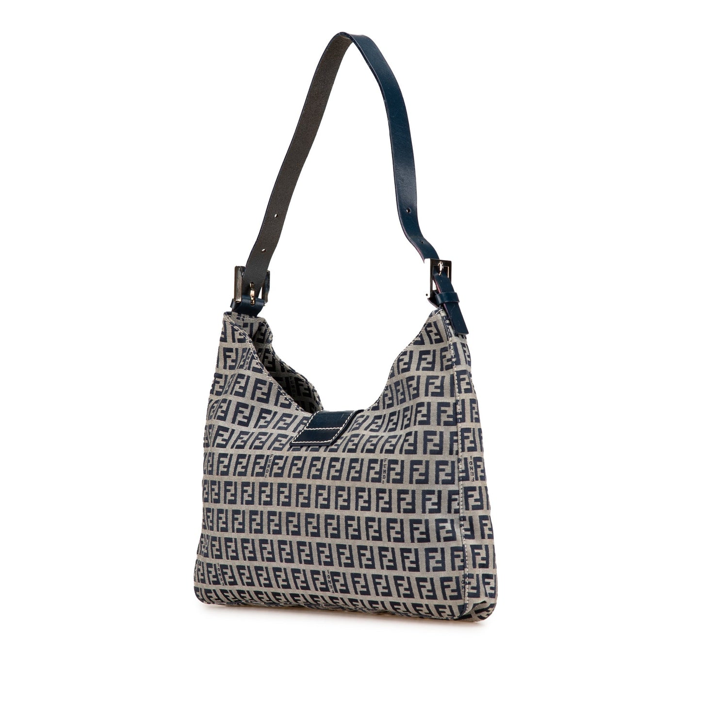 Fendi Zucchino Canvas Shoulder Bag Gray
